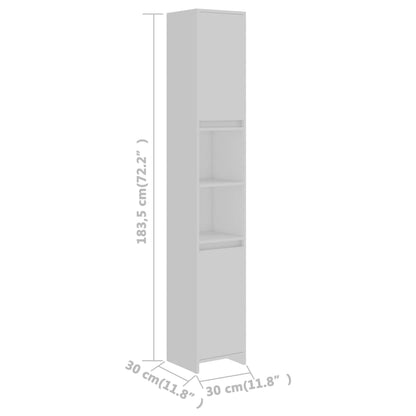 Mobile da Bagno Bianco 30x30x183,5 cm in Legno Multistrato | homemem39