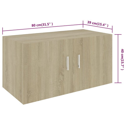 Armadietto da Parete Rovere Sonoma 80x39x40cm Legno Multistrato | homemem39