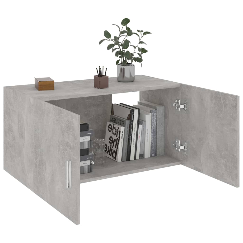 Armadietto Parete Grigio Cemento 80x39x40 cm Legno Multistrato | homemem39