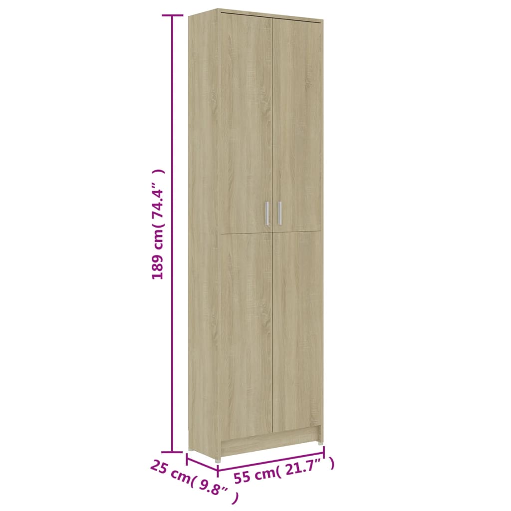 Armadio Corridoio Rovere Sonoma 55x25x189 cm Legno Multistrato | homemem39