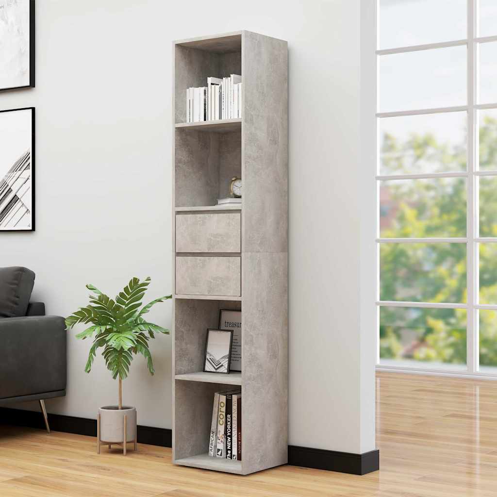 Libreria Grigio Cemento 36x30x171 cm in Legno Multistrato
