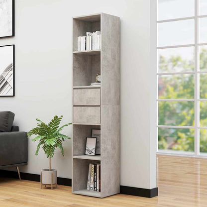 Libreria Grigio Cemento 36x30x171 cm in Legno Multistrato