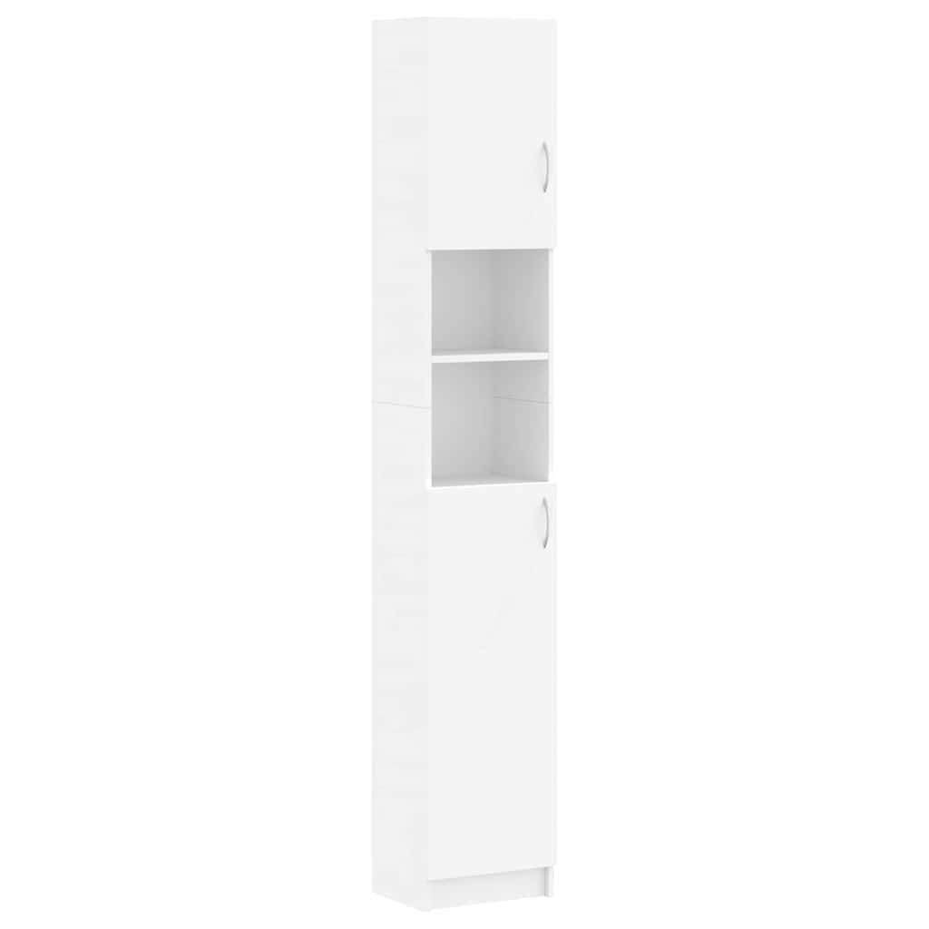 Armadio da Bagno Bianco 32x25,5x190 cm in Legno Ingegnerizzato