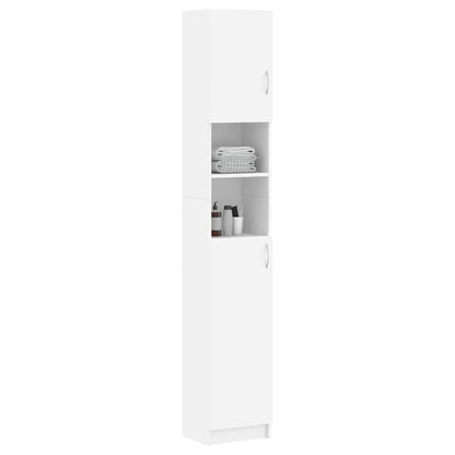 Armadio da Bagno Bianco 32x25,5x190 cm in Legno Ingegnerizzato