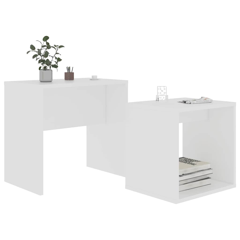 Tavolino da Salotto Bianco 48x30x45 cm in Legno Multistrato | homemem39