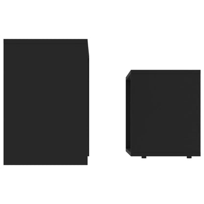 Set Tavolini da Salotto Nero 48x30x45 cm in Legno Multistrato | homemem39