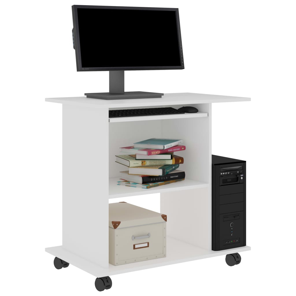 Scrivania ad Angolo Bianca 80x50x75 cm in Legno Multistrato - homemem39