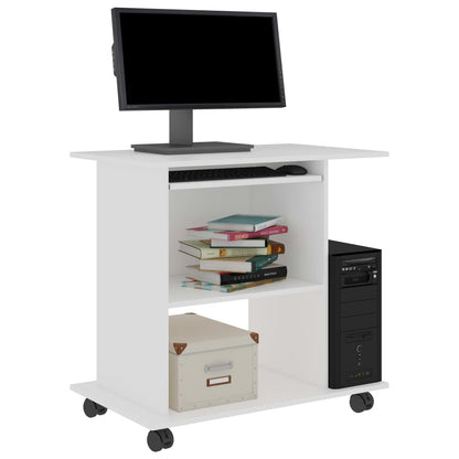 Scrivania ad Angolo Bianca 80x50x75 cm in Legno Multistrato - homemem39