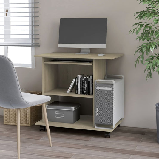 Scrivania Computer Rovere Sonoma 80x50x75 cm Legno Multistrato - homemem39