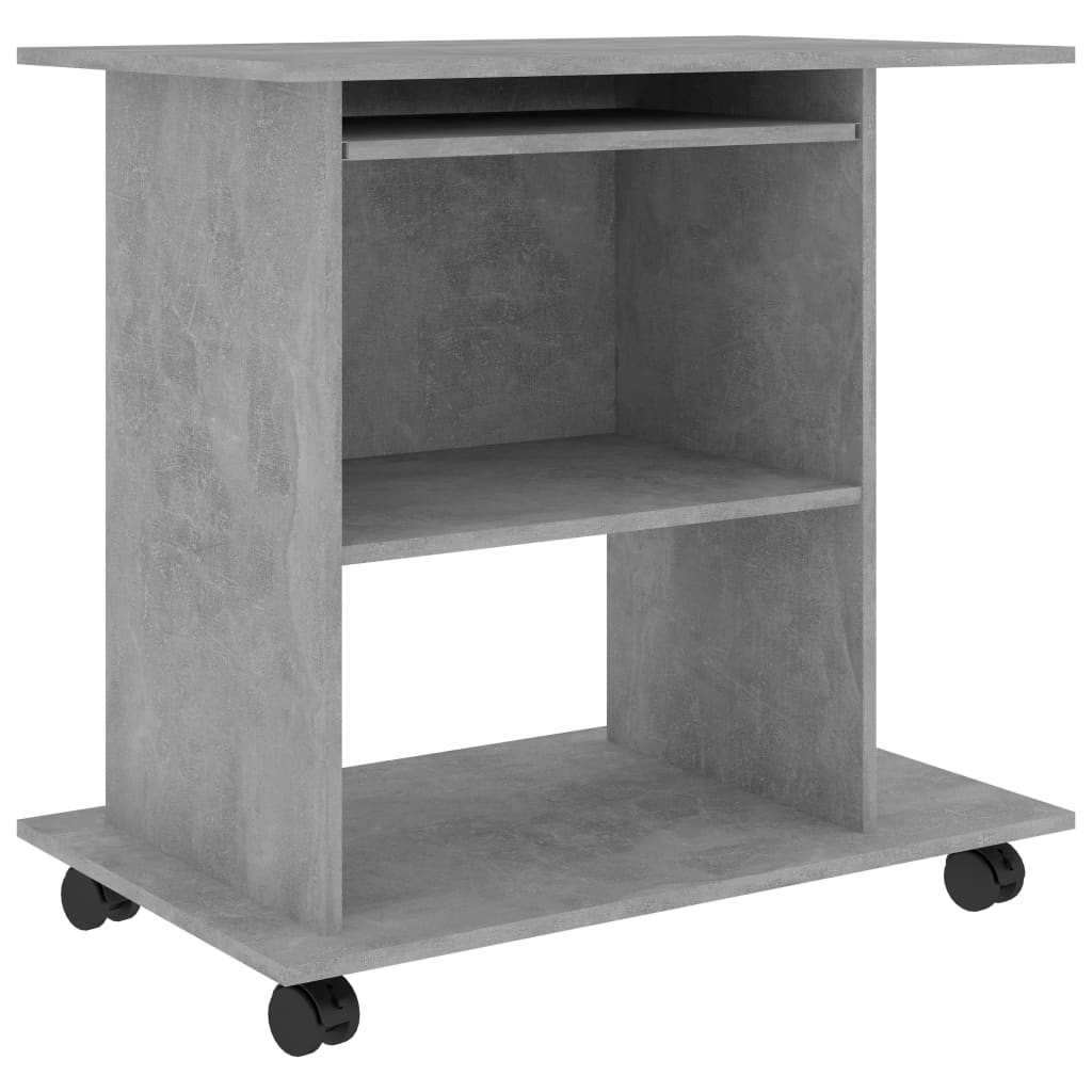 Scrivania Computer Grigio Cemento 80x50x75 cm Legno Multistrato - homemem39