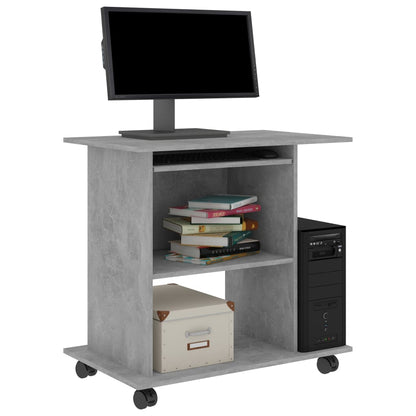 Scrivania Computer Grigio Cemento 80x50x75 cm Legno Multistrato - homemem39