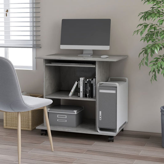 Scrivania Computer Grigio Cemento 80x50x75 cm Legno Multistrato - homemem39