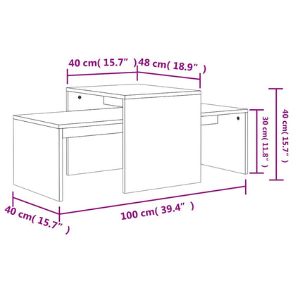 Set Tavolini Salotto Rovere Sonoma 100x48x40 cm Multistrato | homemem39