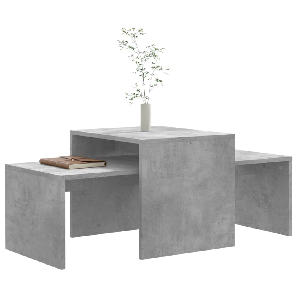 Set Tavolini da Salotto Grigio Cemento 100x48x40 cm Multistrato | homemem39