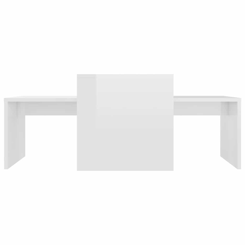 Set Tavolini da Salotto Bianco Lucido 100x48x40 cm Multistrato
