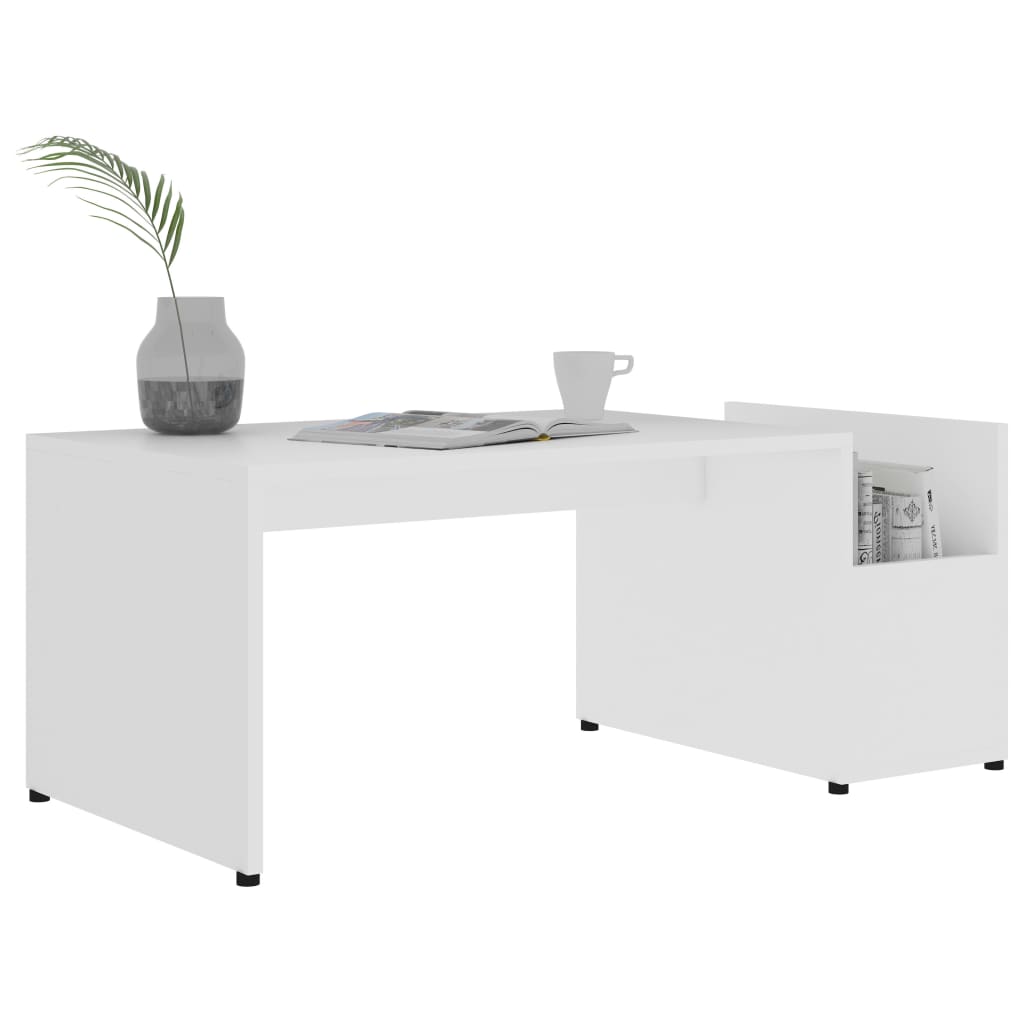 Tavolino da Salotto Bianco 90x45x35 cm in Legno Multistrato | homemem39