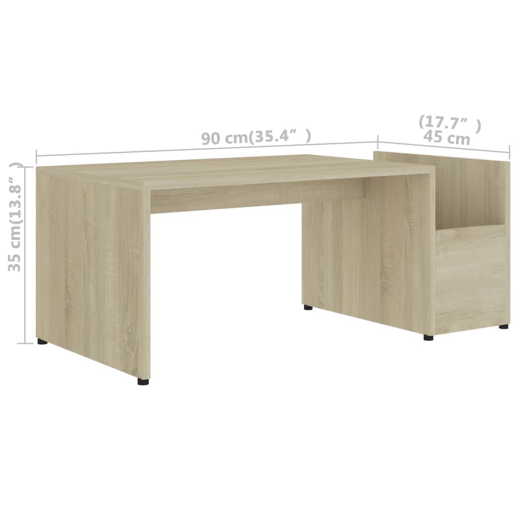 Tavolino da Salotto Rovere Sonoma 90x45x35 cm Legno Multistrato | homemem39
