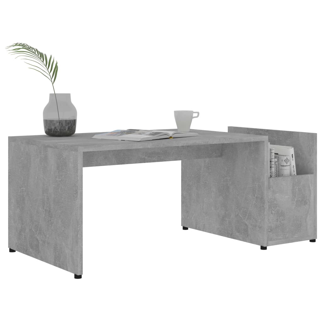 Tavolino da Salotto Grigio Cemento 90x45x35cm Legno Multistrato | homemem39