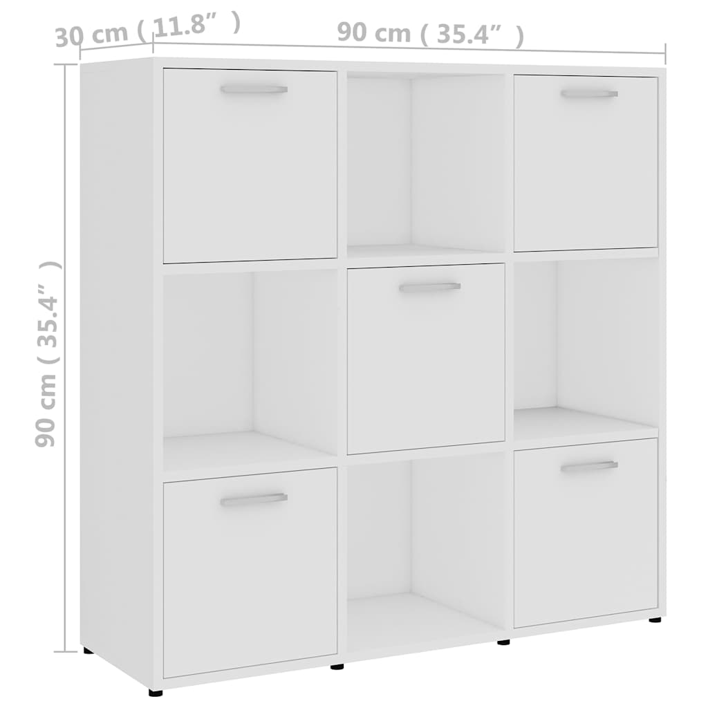 Libreria Bianca 90x30x90 cm in Legno Multistrato