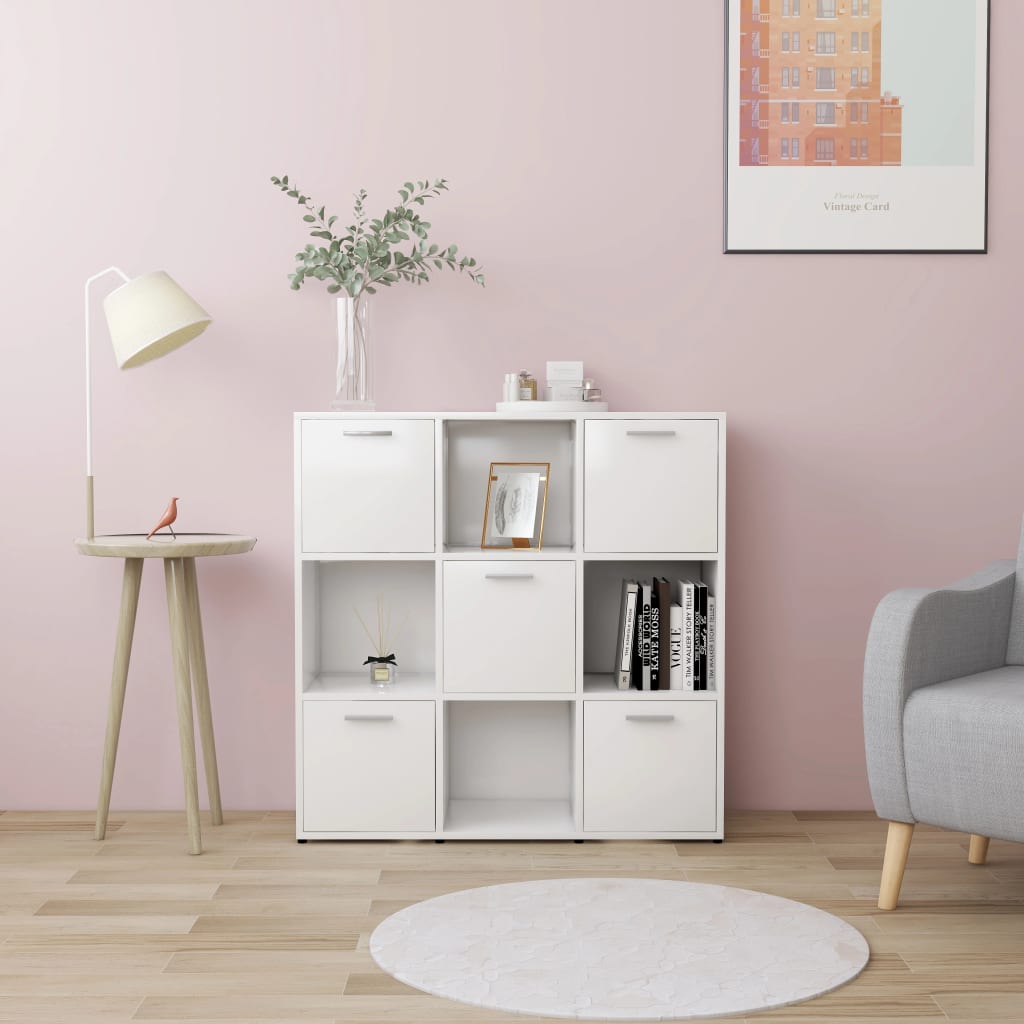 Libreria Bianca 90x30x90 cm in Legno Multistrato | homemem39
