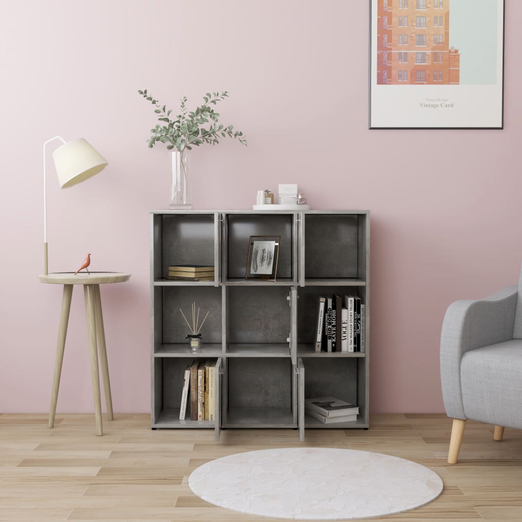 Libreria Grigio Cemento 90x30x90 cm in Legno Multistrato | homemem39