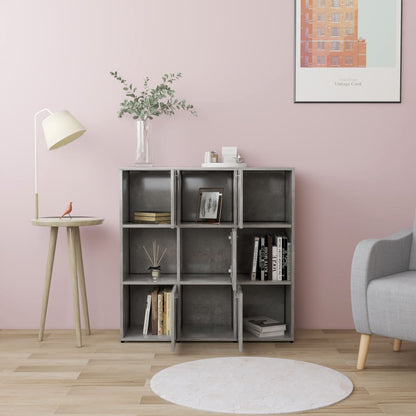 Libreria Grigio Cemento 90x30x90 cm in Legno Multistrato | homemem39