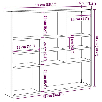 Scaffale a Parete Rovere Sonoma 90x16x78cm in Legno Multistrato | homemem39