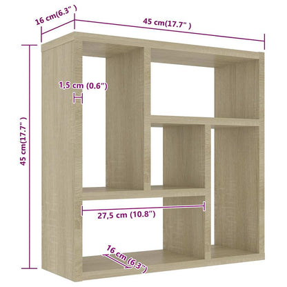 Scaffale Parete Rovere Sonoma 45,1x16x45,1 cm Legno Multistrato | homemem39