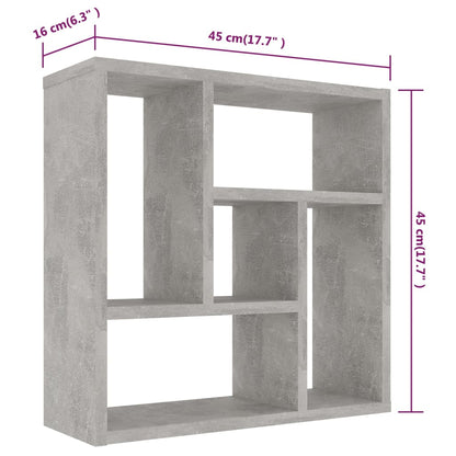 Scaffale a Parete Grigio Cemento 45,1x16x45,1 Legno Multistrato | homemem39