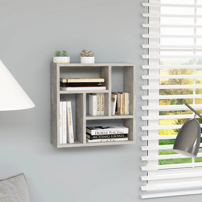 Scaffale a Parete Grigio Cemento 45,1x16x45,1 Legno Multistrato | homemem39