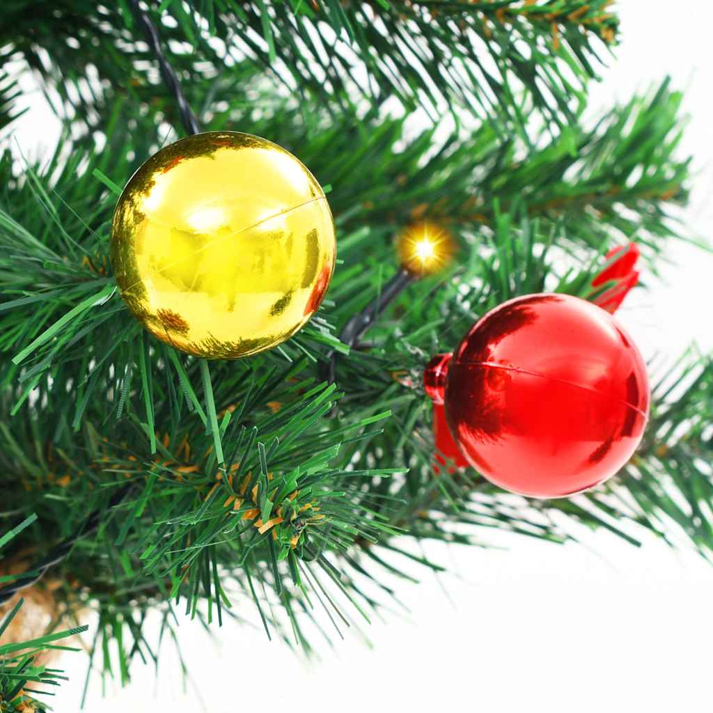 Albero di Natale Preilluminato con Palline Verde 64 cm - homemem39