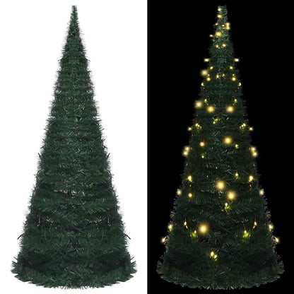 Albero di Natale Artificiale Apribile Preilluminato Verde 210cm