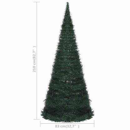 Albero di Natale Artificiale Apribile Preilluminato Verde 210cm