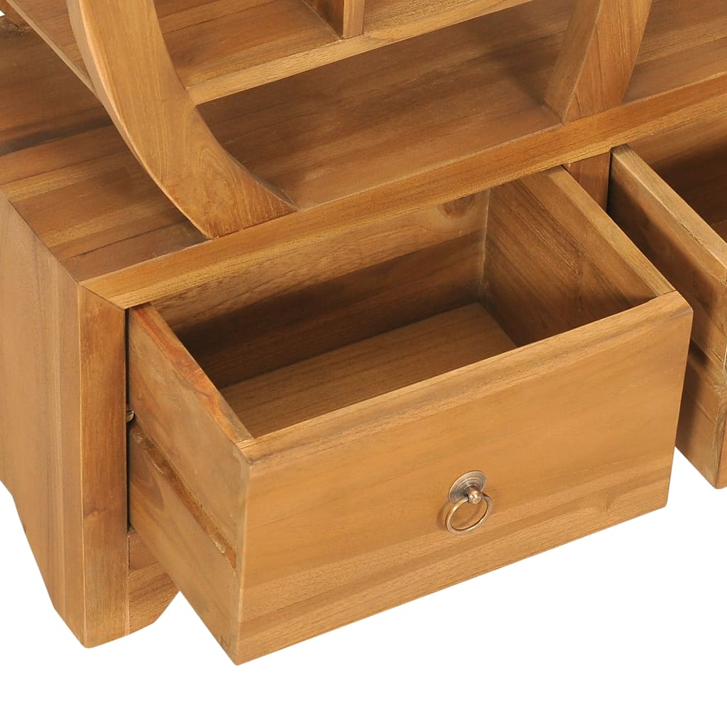 Armadietto con Mensola Yin Yang 68x26x83 cm in Legno di Teak | homemem39