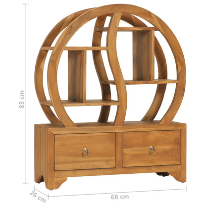 Armadietto con Mensola Yin Yang 68x26x83 cm in Legno di Teak | homemem39