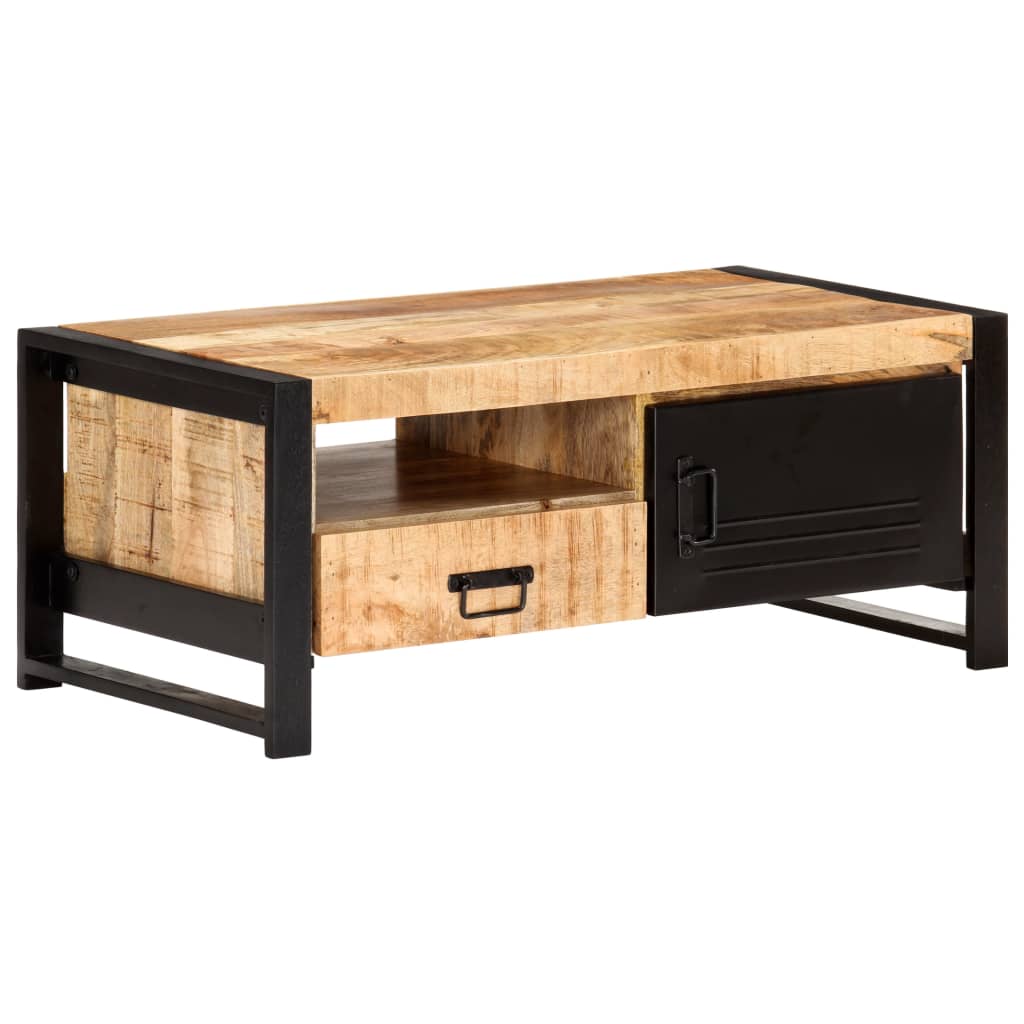 Tavolino da Salotto 100x50x40 cm in Legno Grezzo di Mango | homemem39