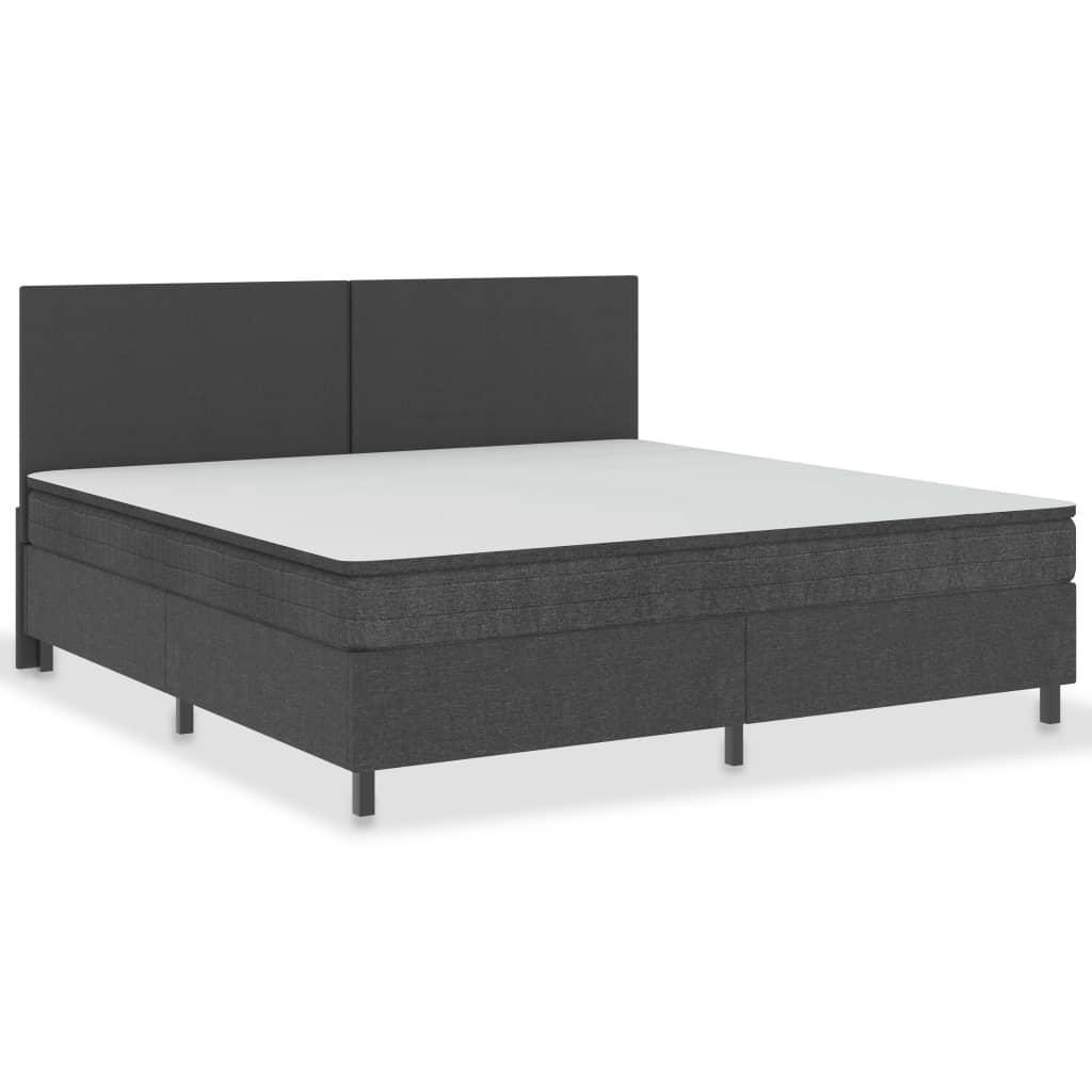 Letto a Molle Grigio Scuro in Tessuto 200x200 cm | homemem39
