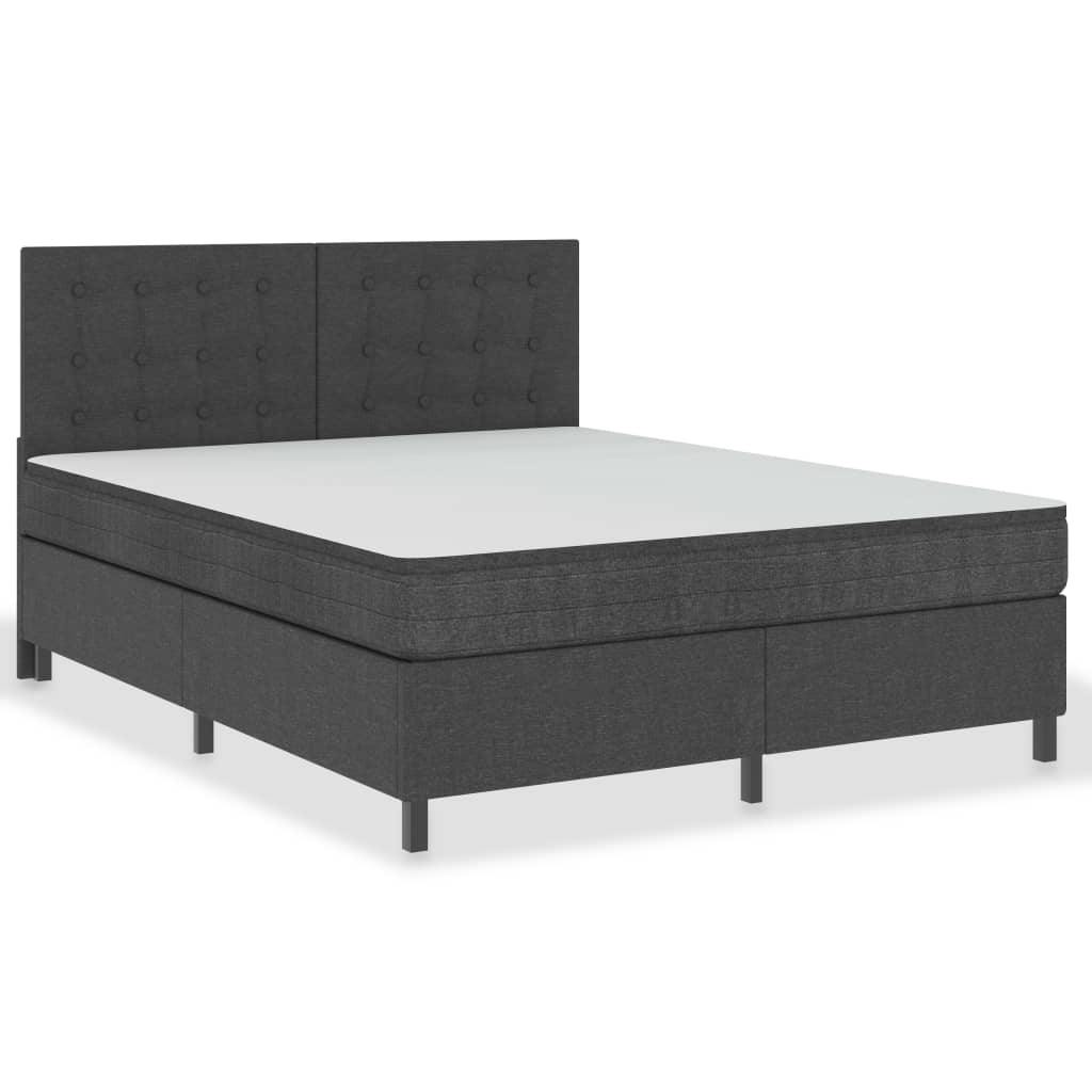 Letto a Molle Grigio Scuro in Tessuto 180x200 cm | homemem39