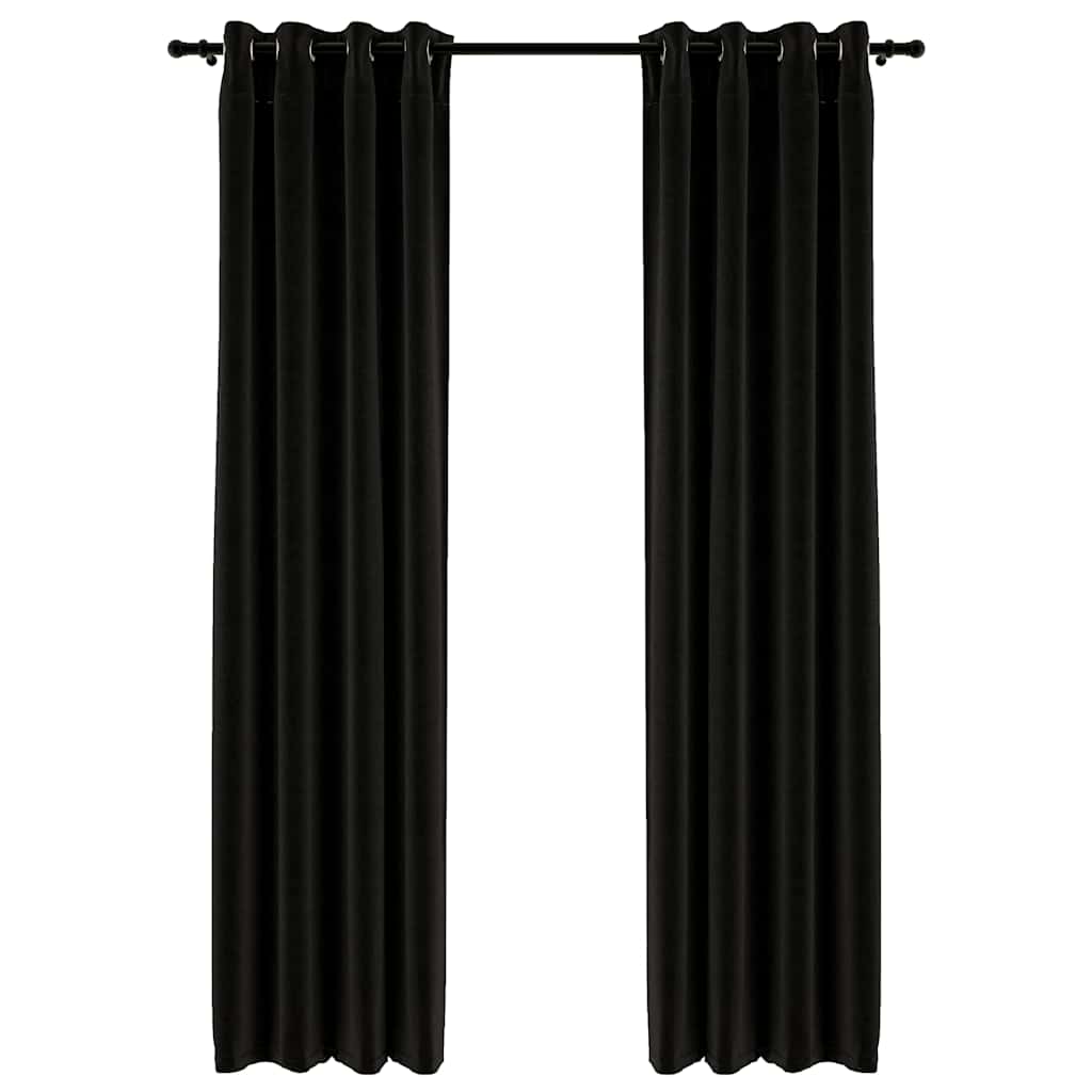 Tende Oscuranti Effetto Lino 2 pz 140x225 cm Antracite | homemem39