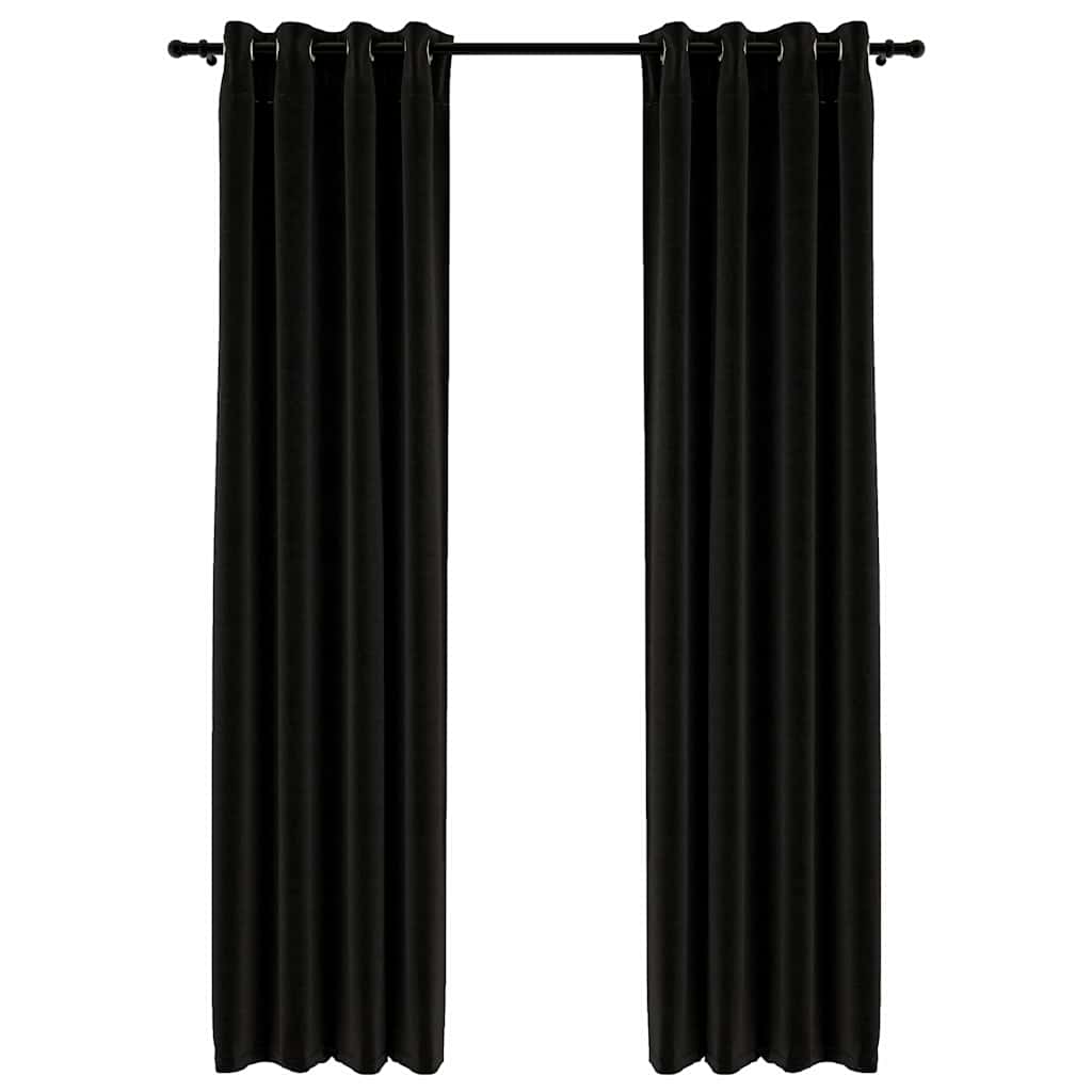 Tende Oscuranti Effetto Lino 2 pz 140x225 cm Antracite