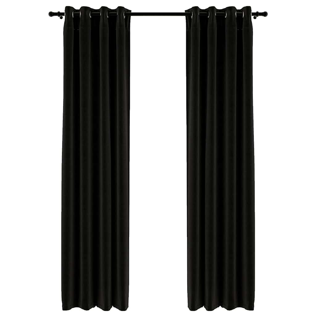 Tende Oscuranti Effetto Lino 2 pz Antracite 140x245 cm | homemem39