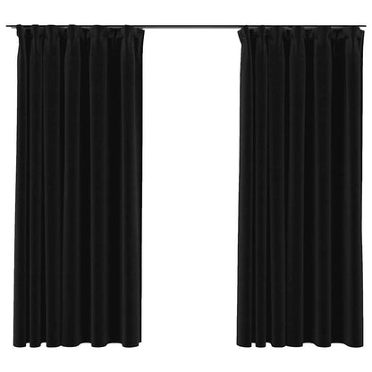 Tende Oscuranti con Ganci Effetto Lino 2 pz Antracite 140x175cm