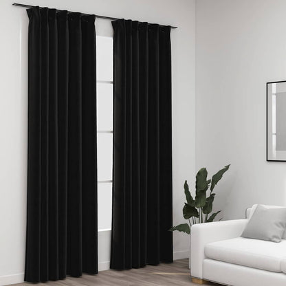 Tende Oscuranti con Ganci Effetto Lino 2 pz Antracite 140x225cm | homemem39