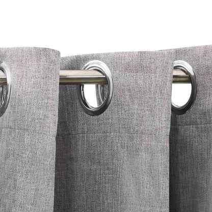 Tende Oscuranti Effetto Lino con Occhielli 2pz 140x245cm Grigio | homemem39