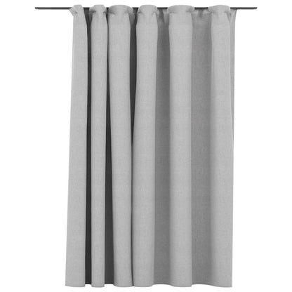 Tenda Oscurante Effetto Lino con Ganci Grigie 290x245 cm | homemem39