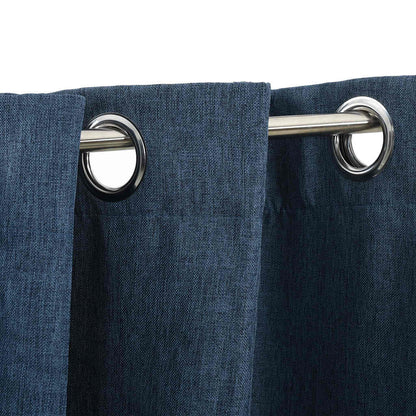 Tende Oscuranti Effetto Lino con Occhielli 2 pz Blu 140x245 cm | homemem39