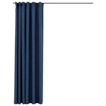 Tende Oscuranti con Ganci Effetto Lino Blu 290x245 cm