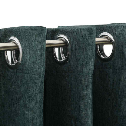 Tende Oscuranti Effetto Lino con Occhielli 2 pz Verdi 140x225cm | homemem39