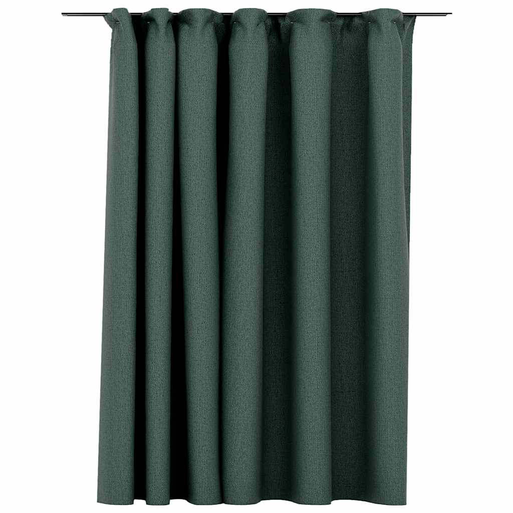 Tenda Oscurante Effetto Lino con Ganci Verdi 290x245 cm | homemem39