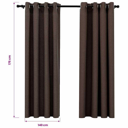 Tende Oscuranti Effetto Lino con Occhielli 2 pz Talpa 140x175cm